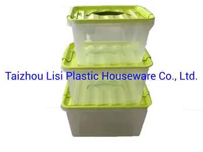 7L Attach Lid Stackable Plastic Storage Boxes Without Wheels
