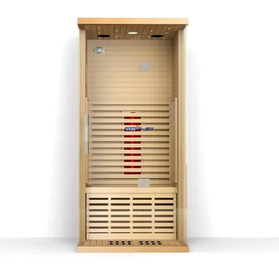 Premium Solid Wood Indoor Infrared Sauna for One Person