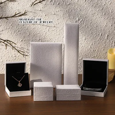 Handmade Textured Leather-Look Jewelry Box for Rings, Necklaces, and Bracelets