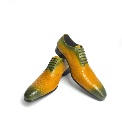 Elegant Classic Snake Print Dress Shoes for Men
