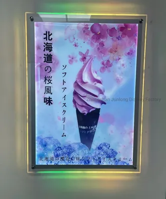 Color Change RGB Acrylic Frame LED Light Box Lighting Panel with Stand