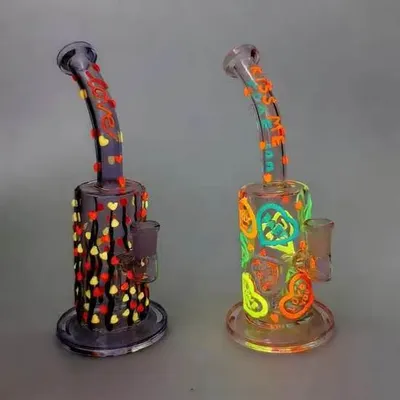 Luminous Smoking Water Pipe Glass Pipes Oil Burner Pipe Glass Smoking Pipe