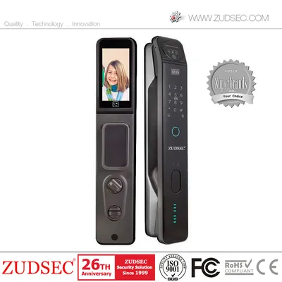 Video Call Fingerprint Password Card Face Recognition Automatic 3D Face Capture Smart Digital Door Lock with Smart Life APP Control
