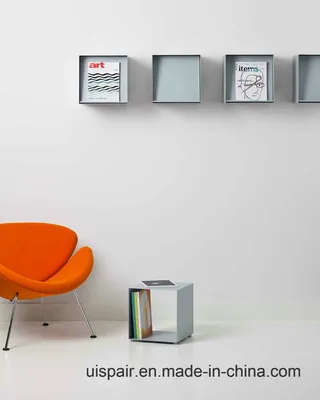 Uispair 100% Steel Square Book Newspaper Magazine Rack for Office Home School Decoration