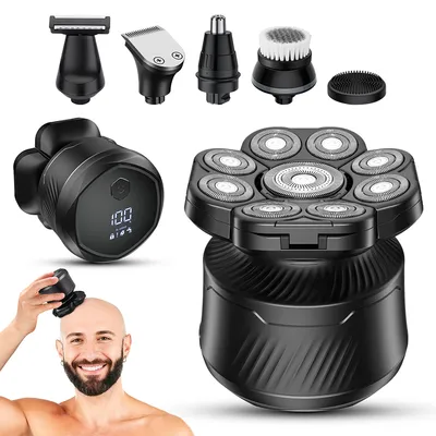 Flexible Head Shaver: Magnetic Head, Battery Indicator