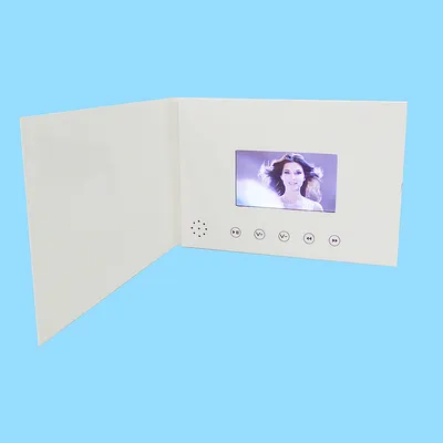 4.3inch White Color Video Greeting Cards for Business Video Brochure
