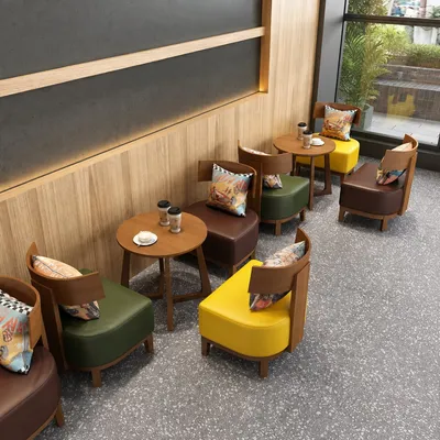 Project Modern Wooden Dining Set Cafe Fast Food Table Chair Booth Seating Bar Restaurant Furniture