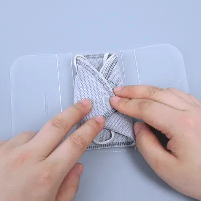 Portable Clear PVC Masked Keeper Storage Clip Case Plastic Masque Holder Maskeeper Folder Mascara Pocket Foldable Card