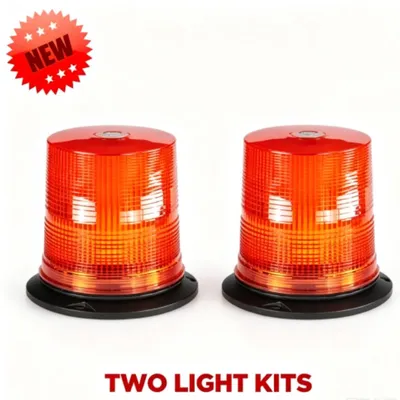 Sync Synchronized 2PCS LED Warning Beacon Light 80*5730-LED IP65 ECE R10 12-24V Magnetic/Screw Base Optional