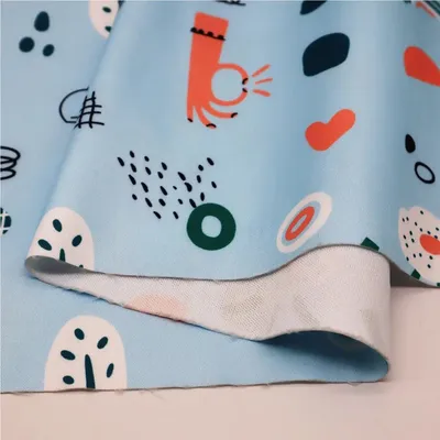 Cartoon Printing Comfortable Soft Touch Knitted Composite 290t Twill Printed Waterproof Diaper Bags Backpack Fabric