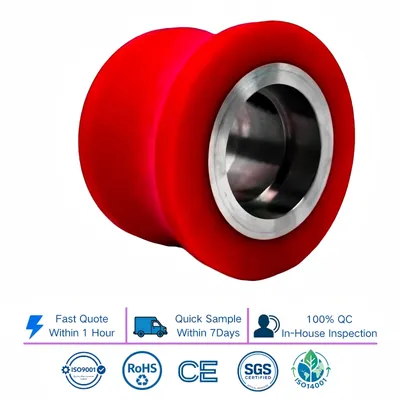 Metal Hub Custom Abrasion Resistant Urethane Roller Wheel