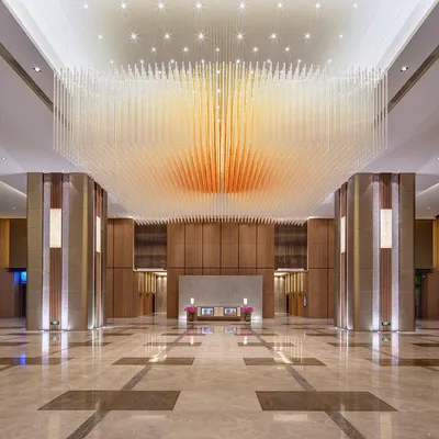 Customizable Large Hotel Project Lobby Luxury Crystals Lighting Amber Crystal Chandelier