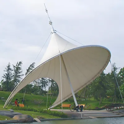 High Strength Durable Steel Frame Membrane Structure Landscape Shelter with PVC Fabric