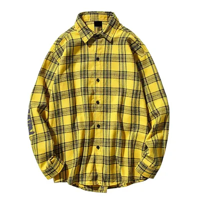 Wholesale Cotton Flannel Shirts Mens Leisure Wear Bleached