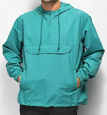 Hot Custom Blank 100% Polyester Half Zip Color Block Mens Pullover Windbreaker Jackets