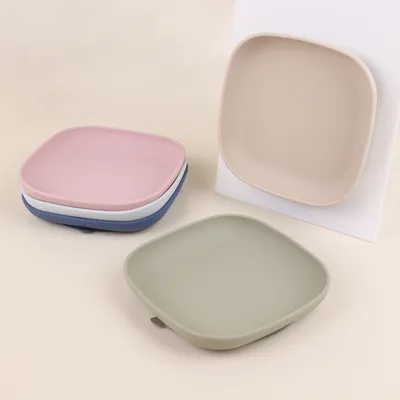 Manufacturers Eco Friendly Custom Logo Toddler Food Grade Silicone Baby Plate