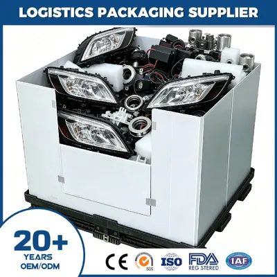 China Collapsible Foldable Plastic Pallet Container with 8 Internal Locks