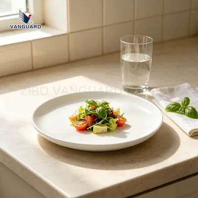 Round Dinnerware White Dinner Plate Custom Porcelain Pizza Plate