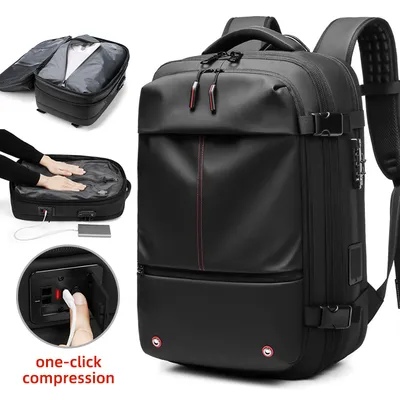 Laptop Tsa Lock Dry-Wet Separation Expandable Built in Pump Vacuum Compression Backpack