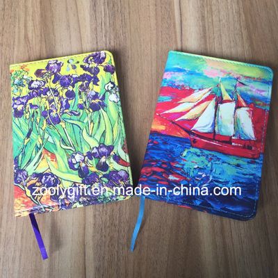 Customized Full Color Printed PU Leather Notebook Soft Leather Journal Diary Notebook with Sponge