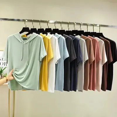 High-Quality Sexy 100% Cotton V-Neck Women's T-Shirt, Fashionable Blank Bottom V-Neck Short-Sleeved Breathable Women's T-Shirt