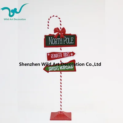 New Design Metal Craft Christmas Candy Guide for Outdoor