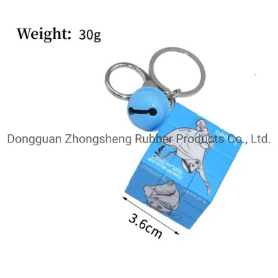 China Supply 3D Cute Rubik's Cube Plastic Key Chains