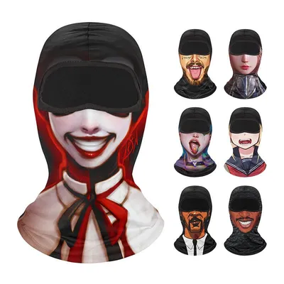 Black Mask Balaclava Ghost Skeleton Face Halloween Costume Cosplay Balaclava Tactical Anti-UV Motorcycle Cycling