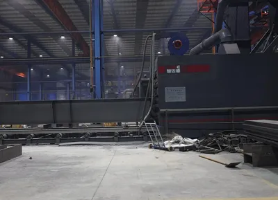 Zmde High Efficiency Steel Frameworks H I Beam Structure Shot Blasting Machine Surface Preparation for H I Beam Structure Roller Conveyor Shot Blasting Machine