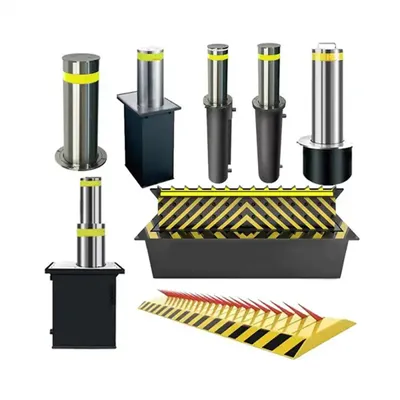 High-Security Mall Entrance Integral Bollard Wireless RF Remote Control Retractable Barrier Automatic Rising Bollard