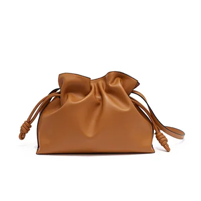 Cloud Lady Leather Bag Drawstring Single Shoulder Purse Crossbody Leather Handbag