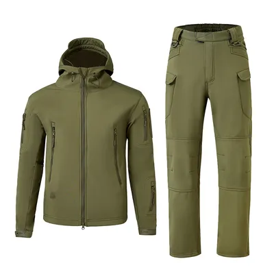 Esdy Winter Waterproof Camouflage Clothes Shark Skin Warm Keeping Suit Hiking Windbreaker Jacket Pant