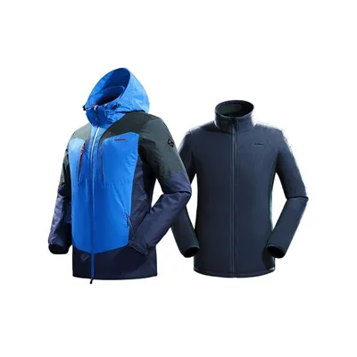 Outdoor Jacket Clothing Softshell Breathable Technical Jacket Ski Wear, Hiking Clothes, Waterproof Shell, Fleece Lining Jacket, 3 in 1 Jacket