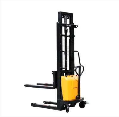1000kg 1500kg Semi Electric Self Load Pallet Stacker Forklift
