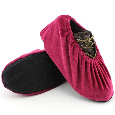 Breathable Reusable Velvet Fleece Shoe Cover Anti Slip Washable Boots Cover
