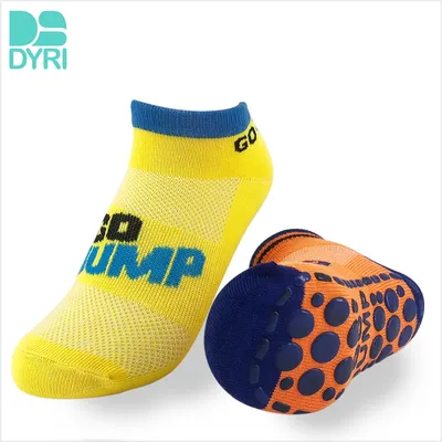 Custom Trampoline Park Logo Kids Socks with Anti Slip Grips