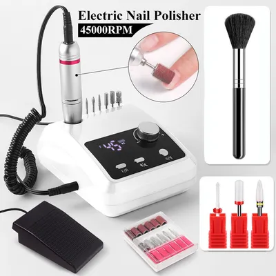 High Speed 45000rpm Desktop Nail Polisher 204 Style Professional Electric Gel Acrylic Removing Nail Drill Machine with Brush