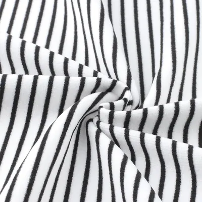 New Developed Strength Rib Striped Fleece Velvet Flannelette Fabric for Garment