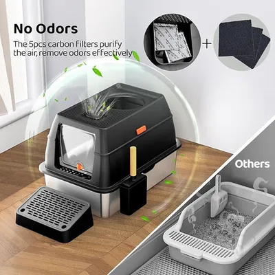 Premium Cat Litter Box with Leak-Proof Design for Easy Cleaning