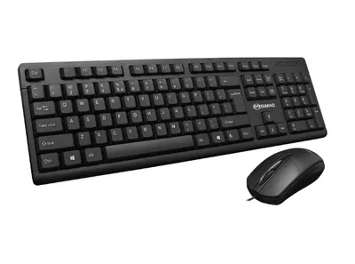 Wired Full Sized Business Office Keyboard with Multimedia Keys and 3D Game Mouse