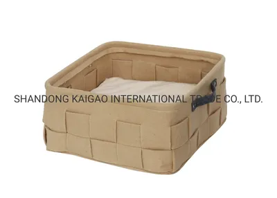 Square Waved Cat Bed with Fabric and Comfortable Cushion