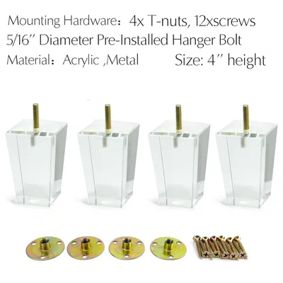 Clear Acrylic Bench Sofa Furniture Cupboard Coffee Table Feet
