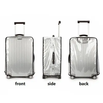 Custom Dustproof Travel Luggage Cover Transparent Thicken Disassemble Free PVC Suitcase Cover