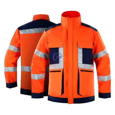 Customized Thermal Insulated Waterproof High Visibility Training Reflective Safety Polar Fleece Men's Work Suit