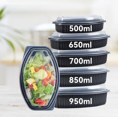 Microwave Safe Stackable Disposable Plastic Takeaway Meal Prep Food Box with Lid