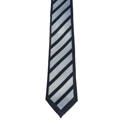 Latest Wod Stripe Design Men's Fashion Micro Poly Skinny Ties