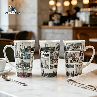 Modern Ceramic Factory Water Coffee Mug White City Souvenir Cup Custom Ceramic Gift Mug