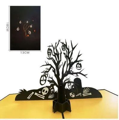 Factory Directly Happy Halloween 3D Tree Skeletons Pop up Card Greeting Card