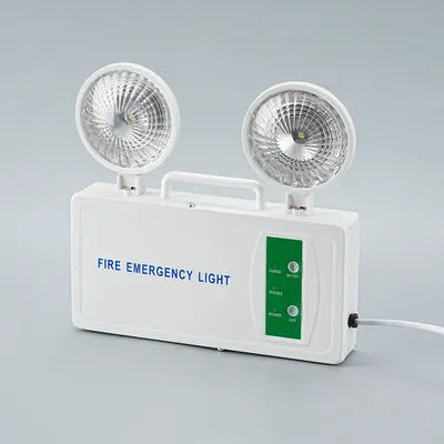 AC85-265V Indoor Iron Body Double Heads Spotlight Rechargeable LED Emergency Light