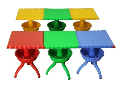 Colorful Plastic Square Kids Table Set for Early Education for Playground and Classroom